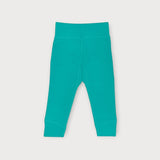 Iksplor baby merino wool leggings in teal with a comfortable wide waistband for a secure fit. #color_tidepool