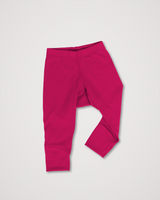 Bright pink fleece leggings for toddlers, shown flat on a light gray background. #color_peak pink