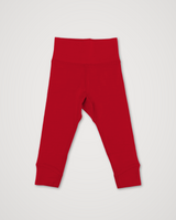 Iksplor baby merino wool leggings in vibrant green with a comfortable wide waistband for a secure fit. #color_campfire
