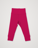 Iksplor baby merino wool leggings in vibrant pink with a comfortable wide waistband for a secure fit. #color_peak pink