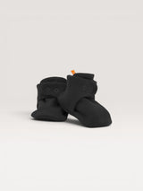Iksplor black merino wool baby booties with secure snap closures for a comfortable fit. #color_teton eclipse