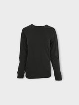 Iksplor black merino wool adventure crew neck long sleeve shirt with ribbed cuffs and hem #color_teton eclipse