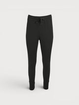 Iksplor black merino wool adventure joggers with a high rise, slim fit, and drawstring waistband. #color_teton eclipse