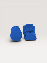 Iksplor bright blue baby merino wool booties with secure snap closures for a comfortable fit. #color_ocean