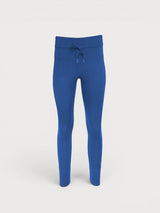 Iksplor blue merino wool baselayer leggings with a drawstring waistband for a comfortable, non-bunching fit. #color_ocean