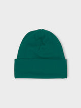 Iksplor forest green merino wool beanie for kids with a cuffed design #color_evergreen
