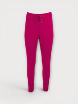 Iksplor fuchsia pink merino wool adventure joggers with a high-rise drawstring waist and slim-fit silhouette. #color_peak pink