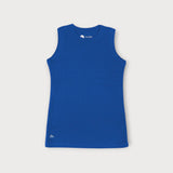 Iksplor kids royal blue merino wool adventure tank top with a sleeveless design for active outdoor wear. #color_ocean