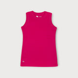 Iksplor kids merino wool adventure tank top in vibrant pink, featuring a sleeveless design and temperature regulation. #color_peak pink