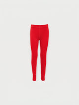 Iksplor kids red merino wool base layer leggings with a soft, breathable, and temperature-regulating design. #color_campfire
