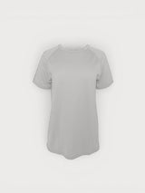 Iksplor light grey merino wool t-shirt with short raglan sleeves, breathable and temperature-regulating fabric. #color_trail dust
