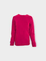 Iksplor Merino Wool Adventure Crew long-sleeve shirt in vibrant pink, featuring a comfortable crew neck design. #color_peak pink